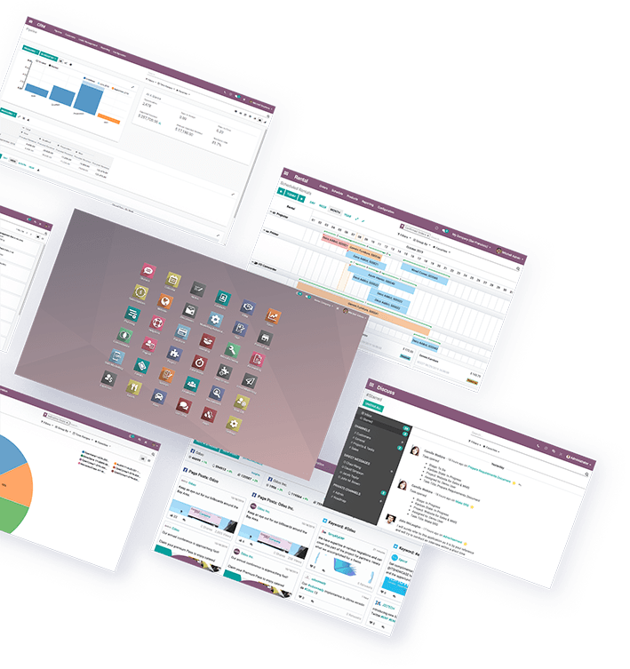 Captures d'écrans des applications odoo